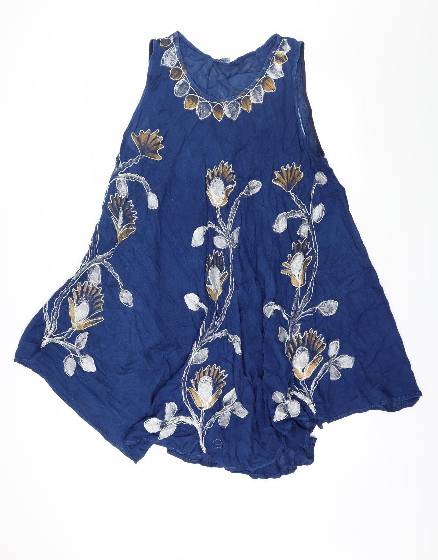 Preworn Womens Blue Geometric  Slip Dress  One Size