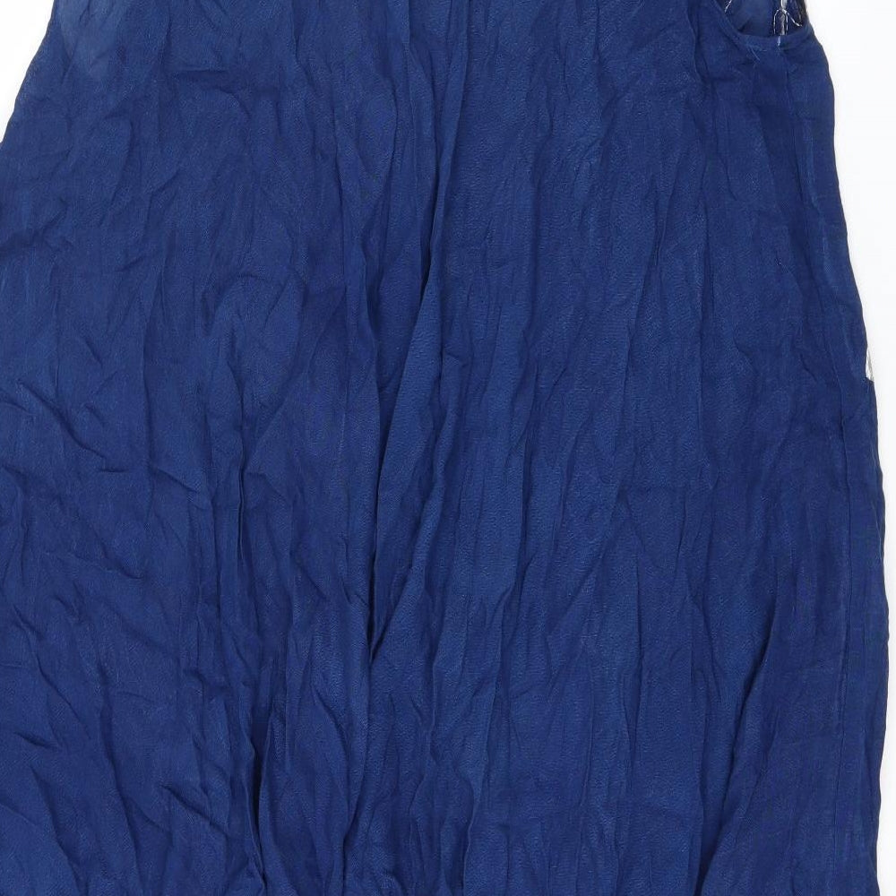 Preworn Womens Blue Geometric  Slip Dress  One Size