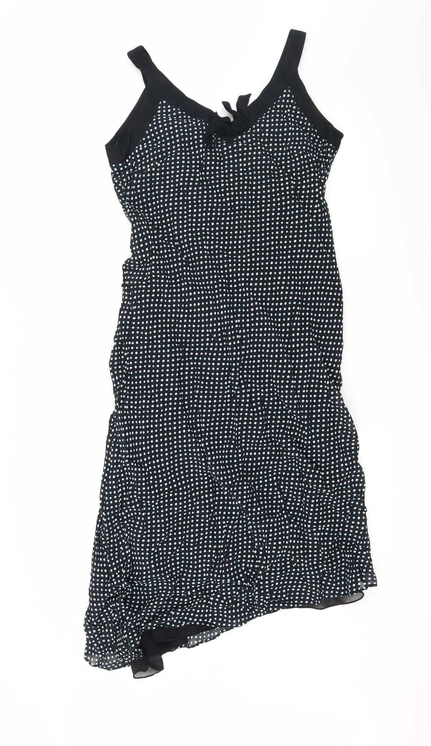 NEXT Womens Black Polka Dot Rayon Slip Dress  Size 10
