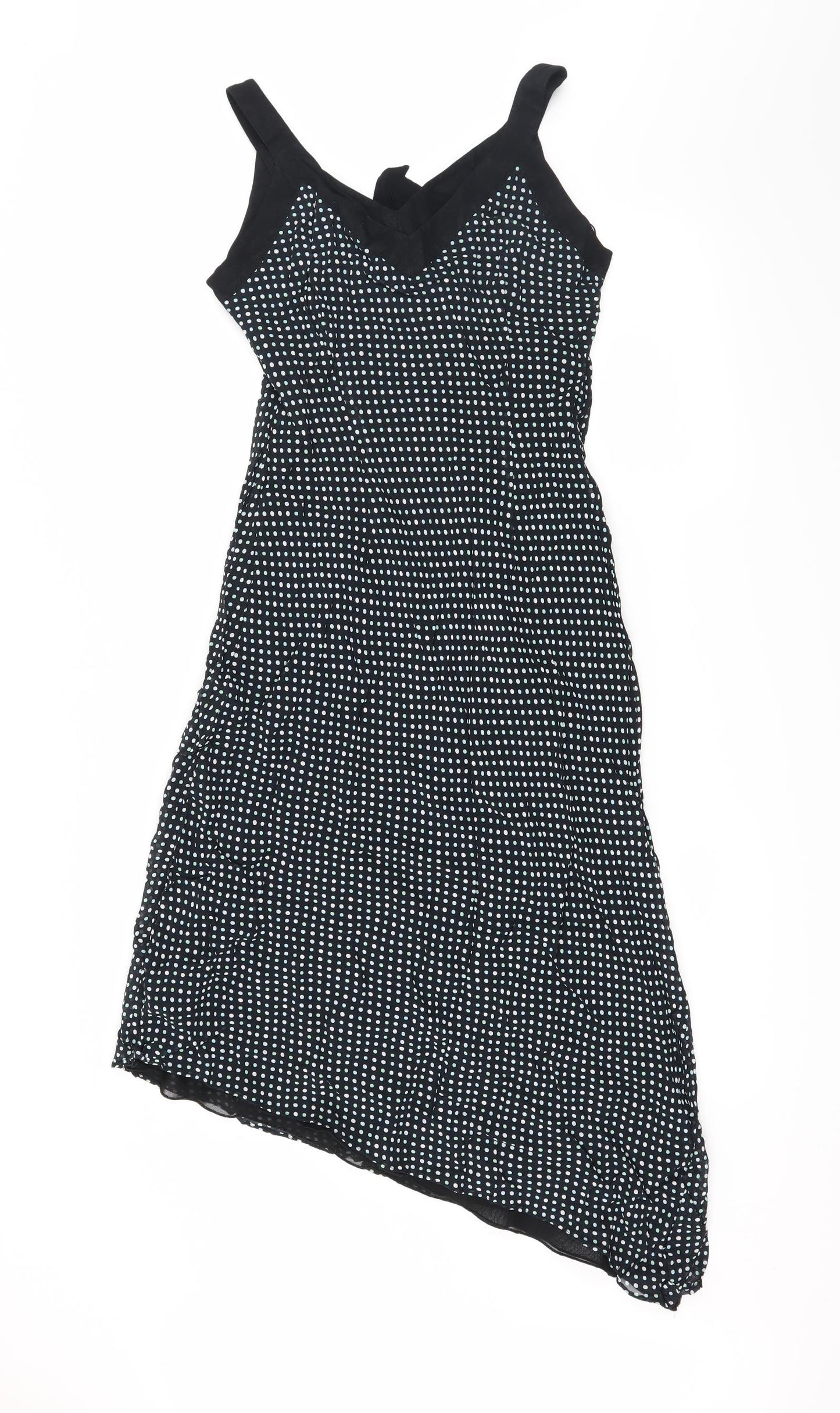 NEXT Womens Black Polka Dot Rayon Slip Dress  Size 10