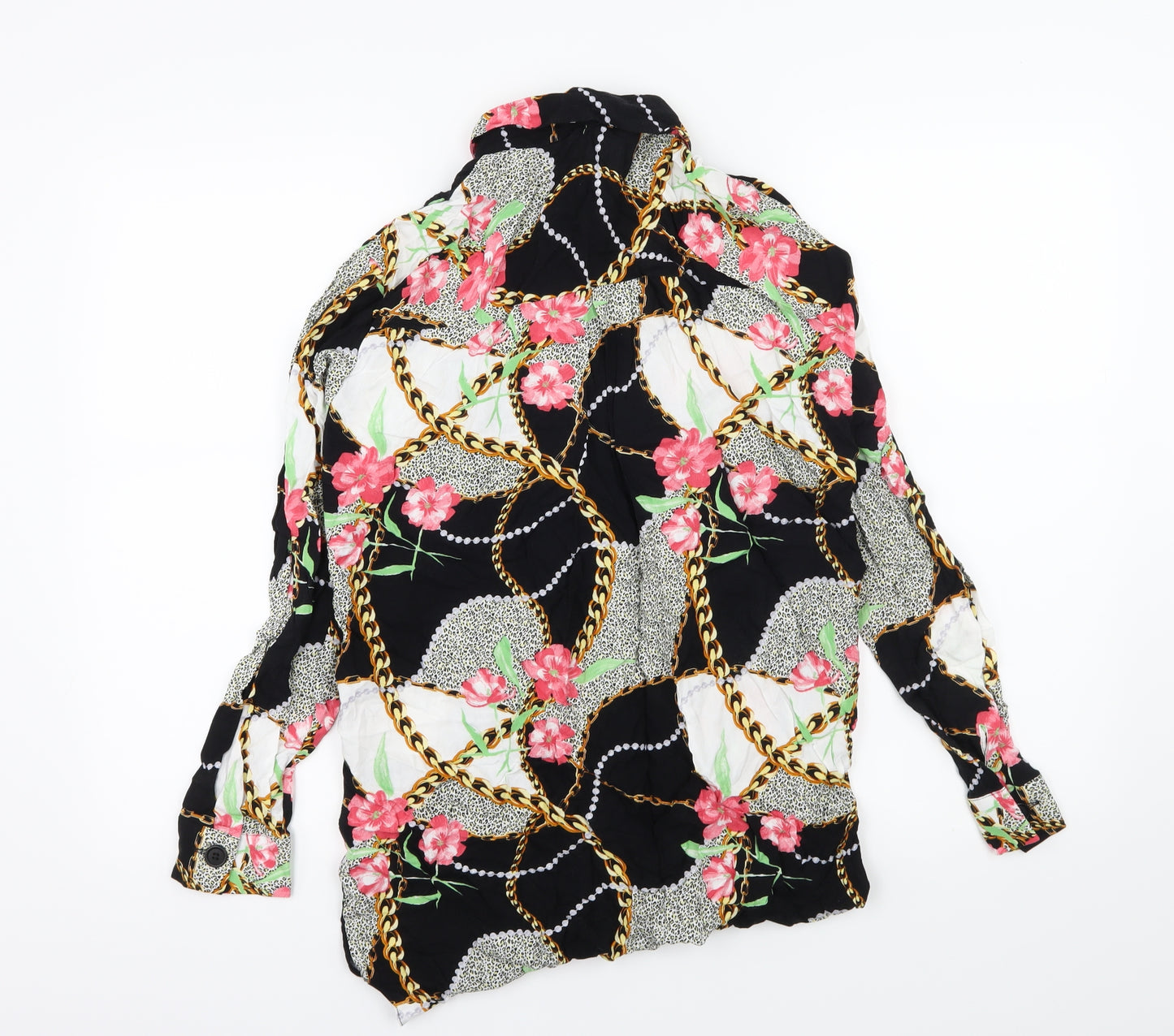 Papaya Womens Multicoloured Floral  Basic Button-Up Size 10  - Chain Print