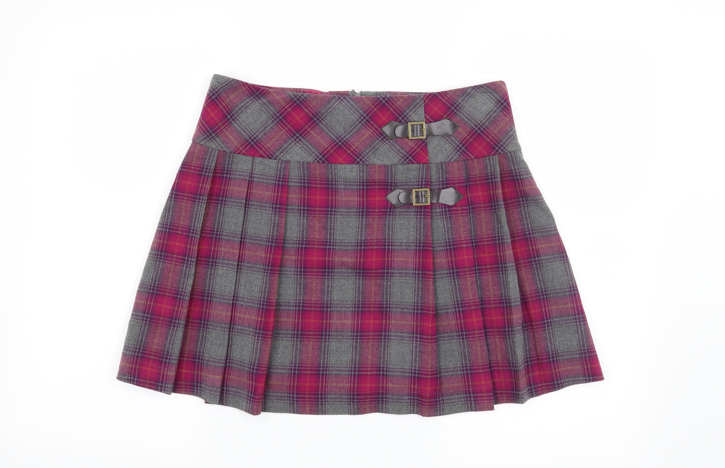 Papaya Womens Pink Check  Pleated Skirt Size 10