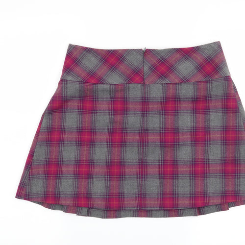 Papaya Womens Pink Check  Pleated Skirt Size 10