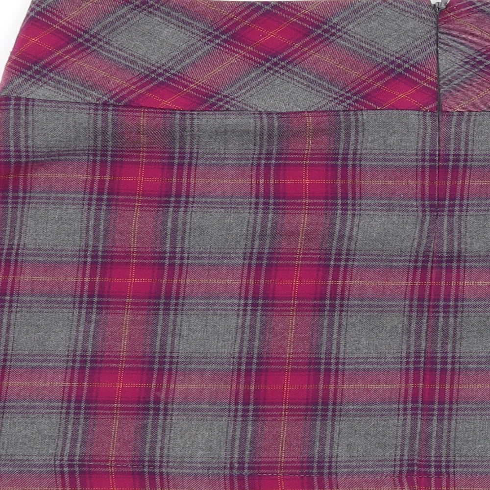 Papaya Womens Pink Check  Pleated Skirt Size 10