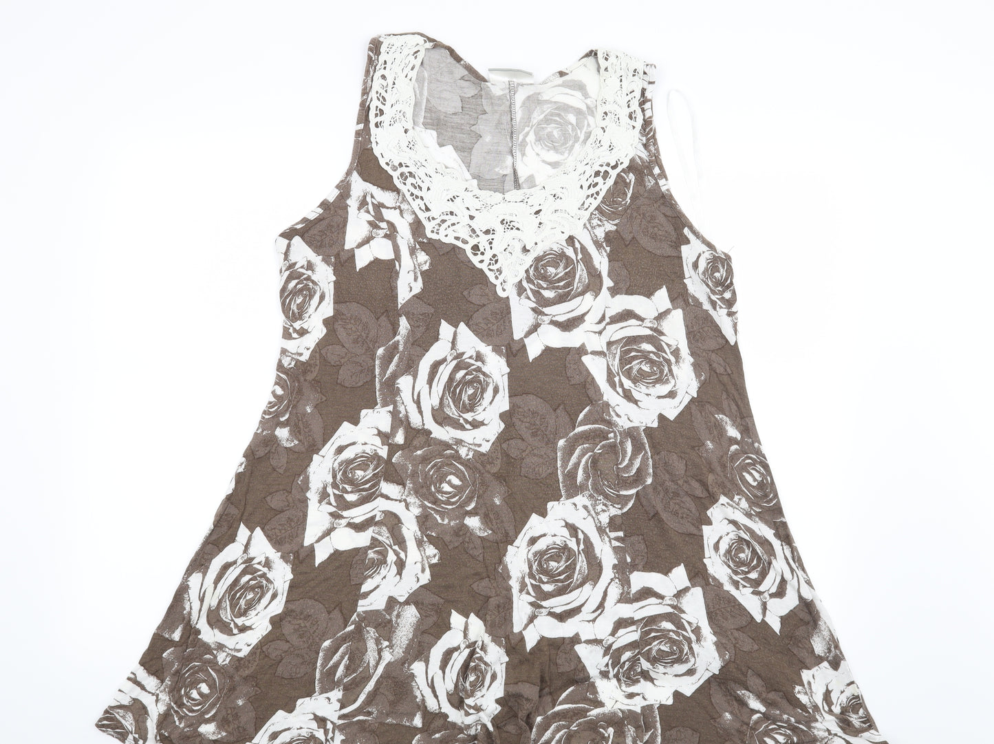 Wallis Womens Brown Floral  Basic T-Shirt Size XL