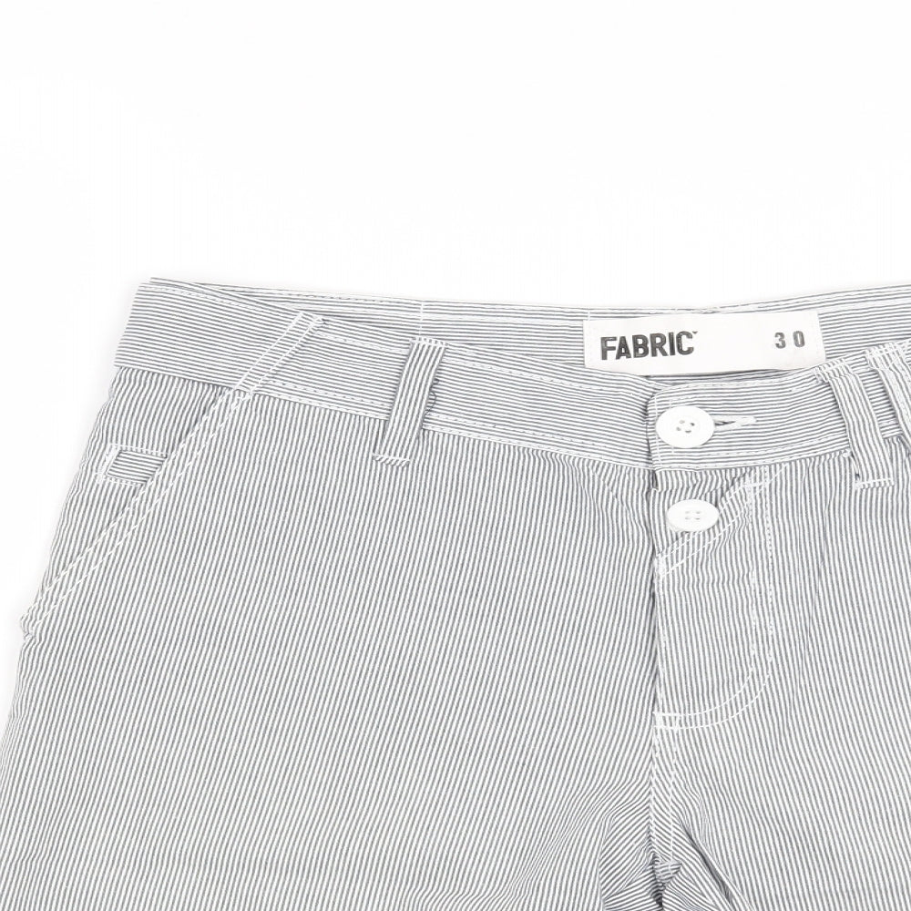 Fabric Mens Blue Striped  Chino Shorts Size 30