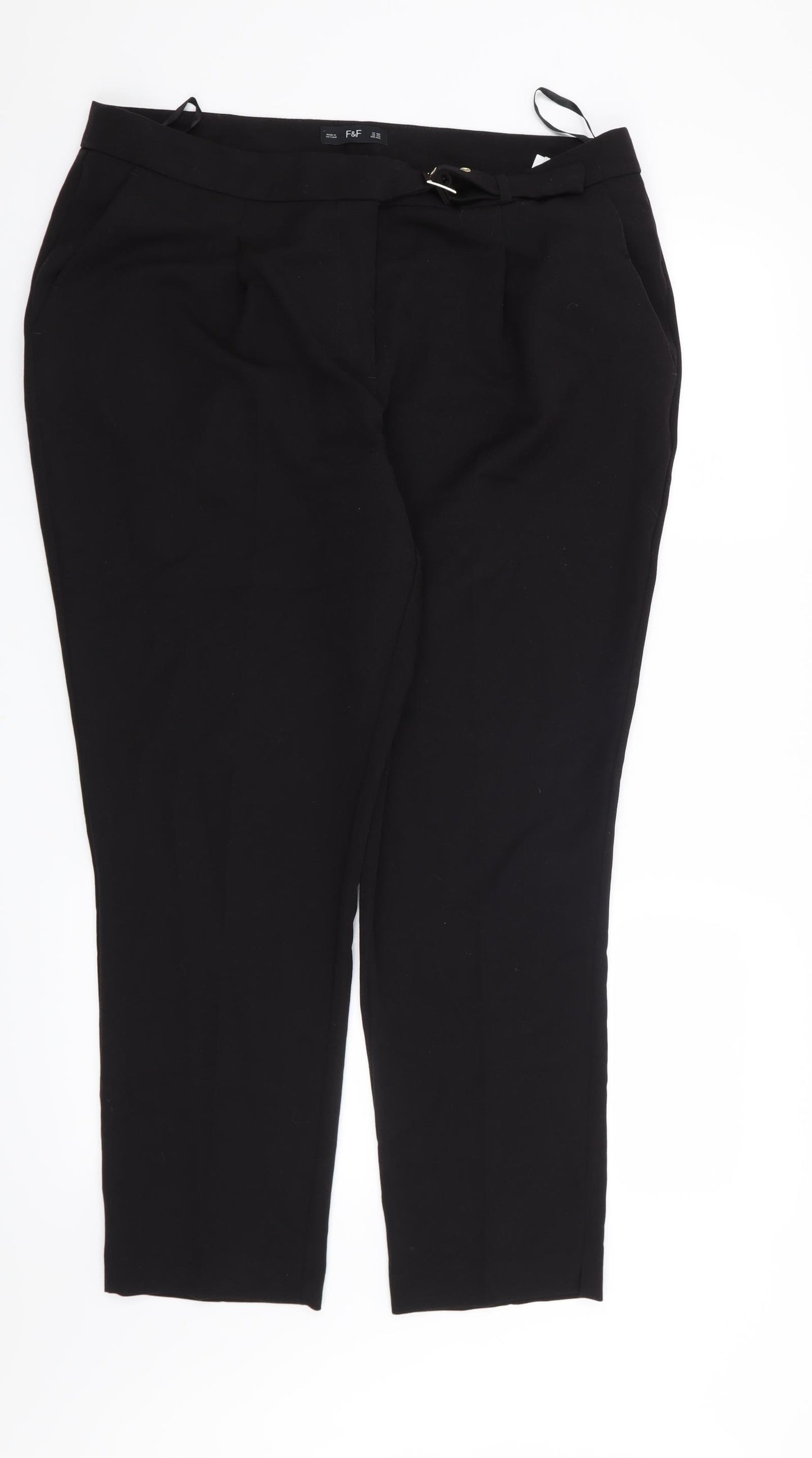 F&F Womens Black   Trousers  Size 16 L28 in