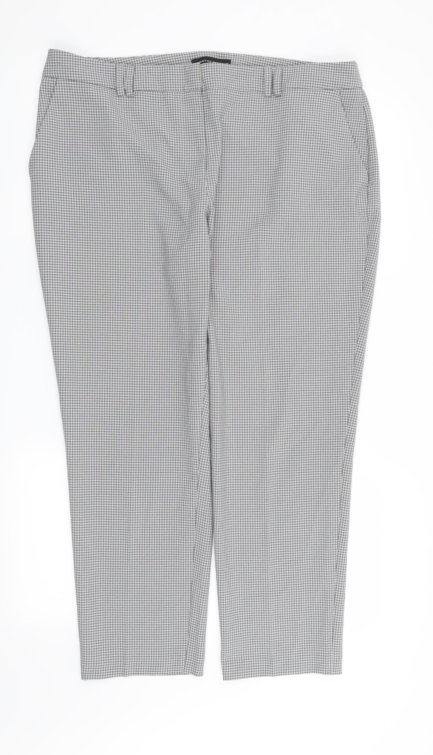 Dorothy Perkins Womens Black Check  Trousers  Size 16 L27 in
