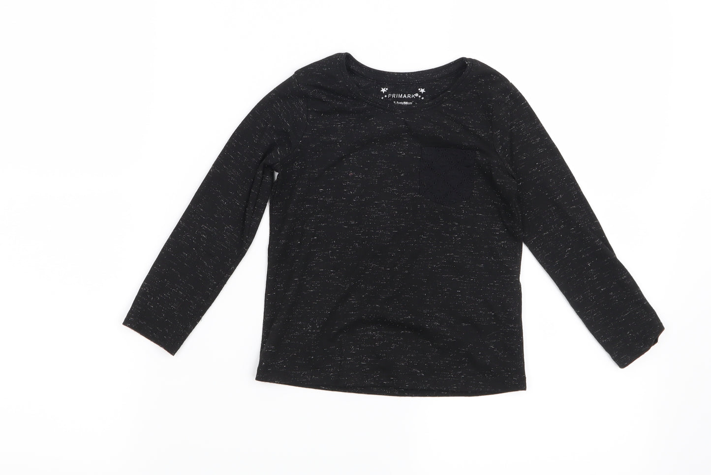 Primark Girls Black   Basic T-Shirt Size 2-3 Years