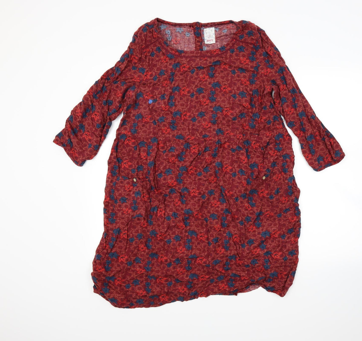 Manteray Womens Multicoloured Floral  T-Shirt Dress  Size 12