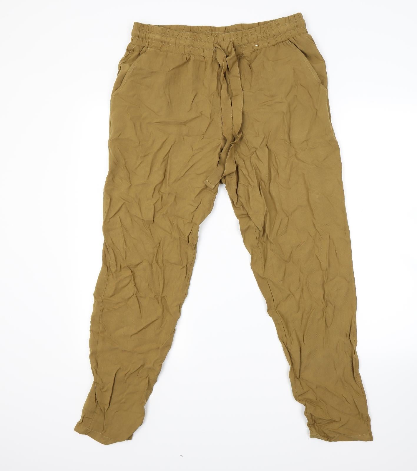 Primark Womens Gold   Sweatpants Trousers Size 14 L26 in
