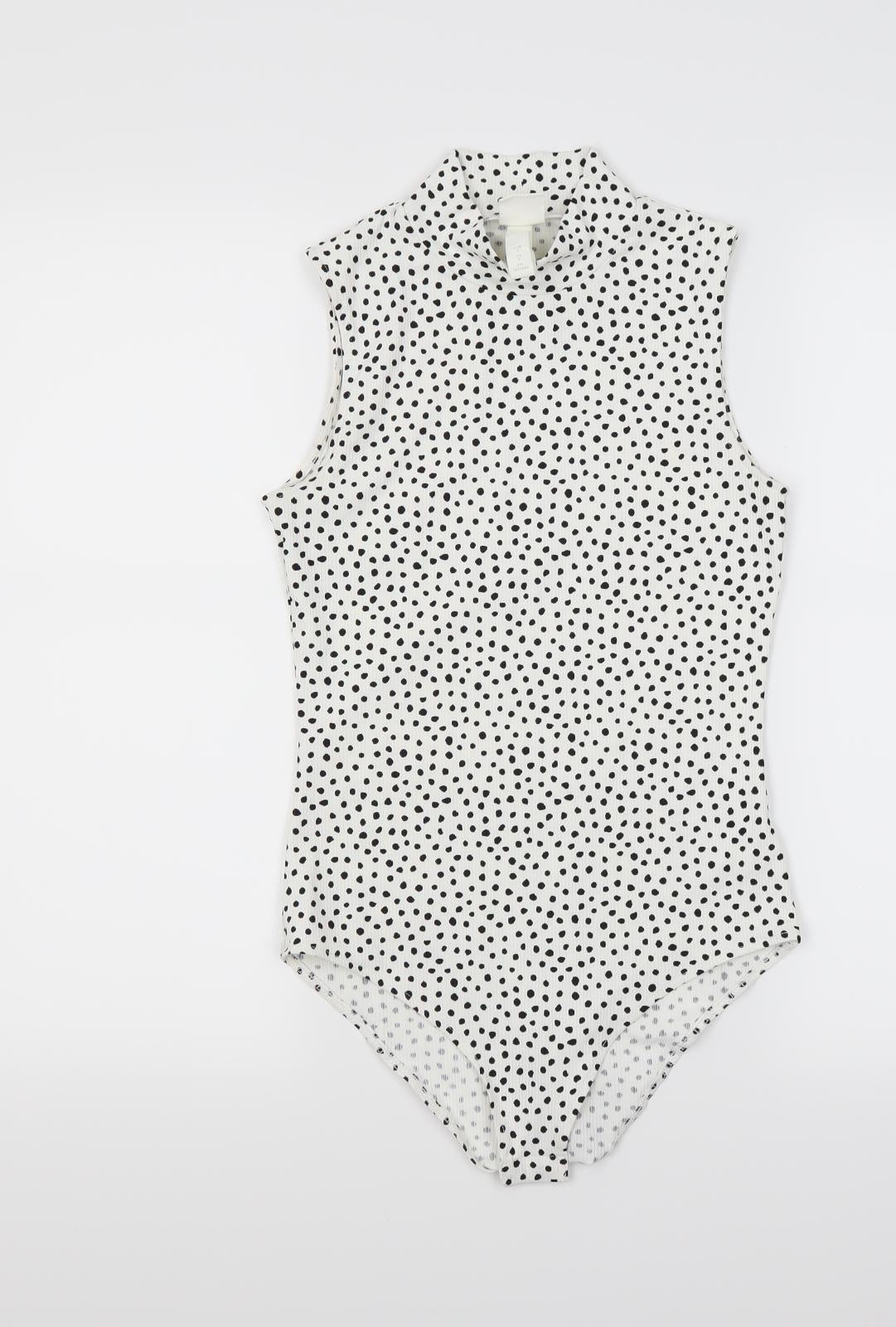 H&M Womens White Polka Dot  Basic Tank Size S