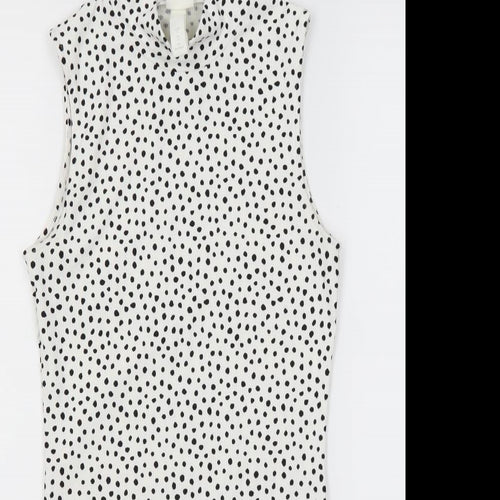 H&M Womens White Polka Dot  Basic Tank Size S