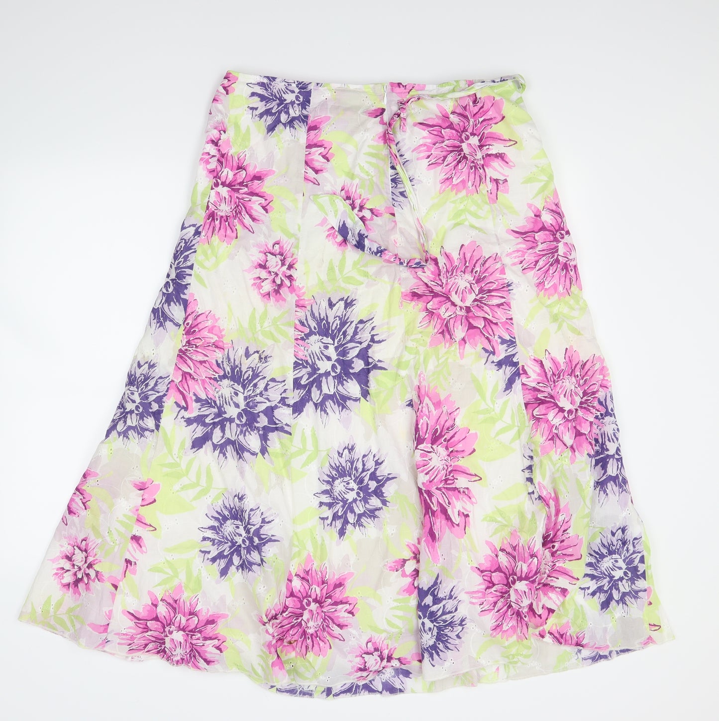 Classic Womens Multicoloured Floral  Flare Skirt Size 14
