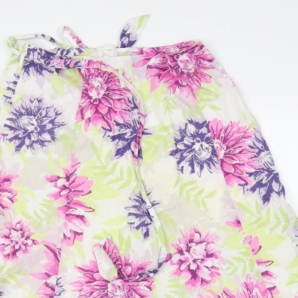 Classic Womens Multicoloured Floral  Flare Skirt Size 14
