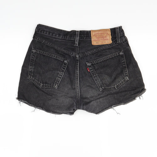 Levi's Womens Black  Denim Compression Shorts Size 10