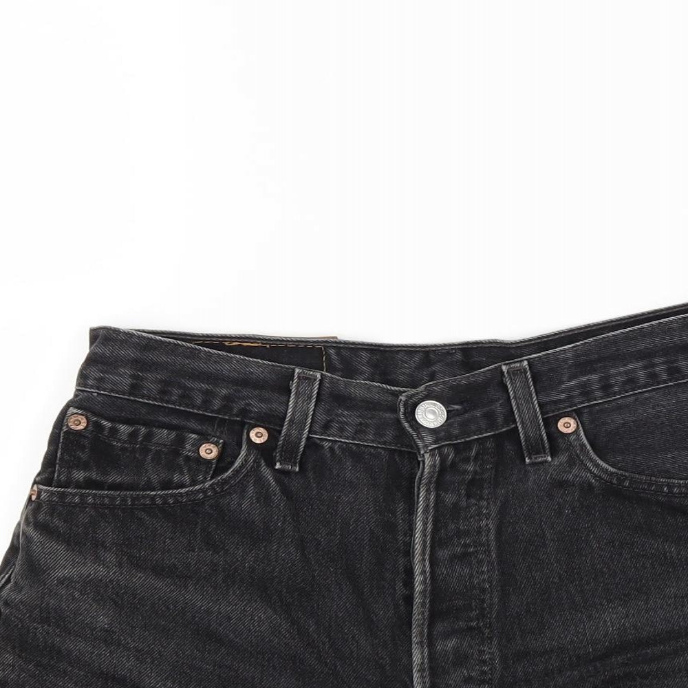 Levi's Womens Black  Denim Compression Shorts Size 10