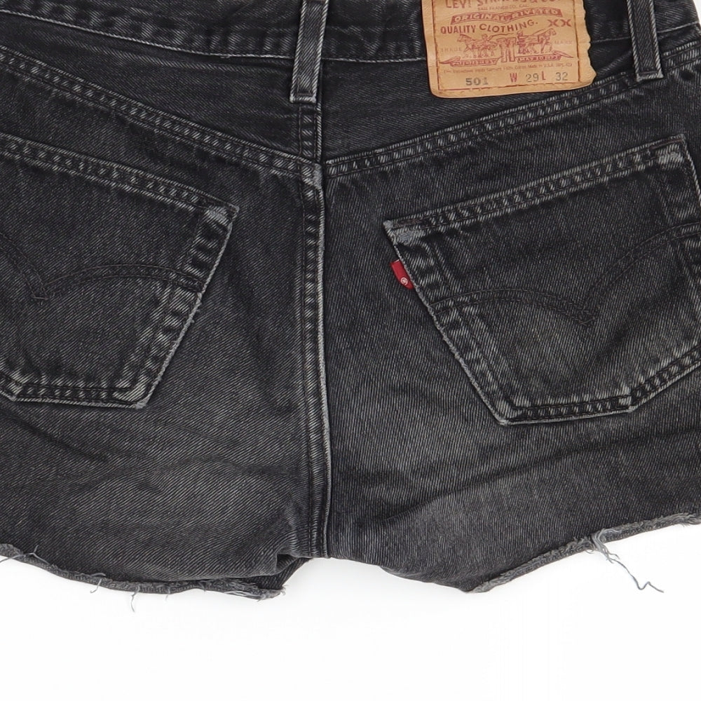 Levi's Womens Black  Denim Compression Shorts Size 10