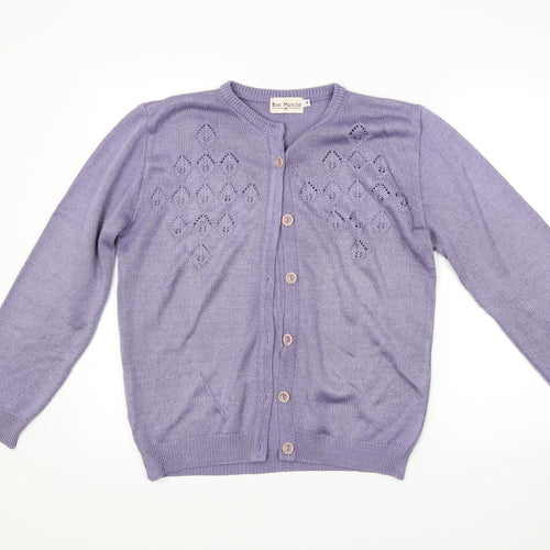 Bon Marche Womens Purple   Cardigan Jumper Size M
