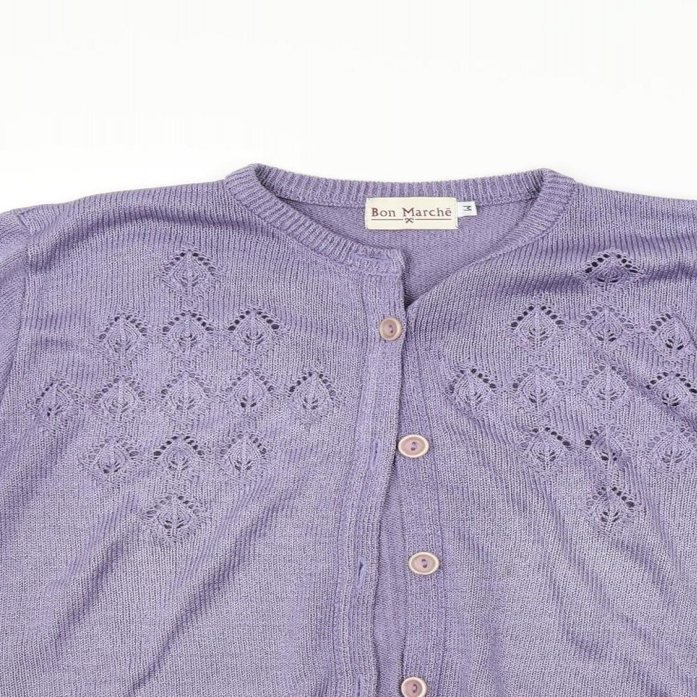 Bon Marche Womens Purple   Cardigan Jumper Size M