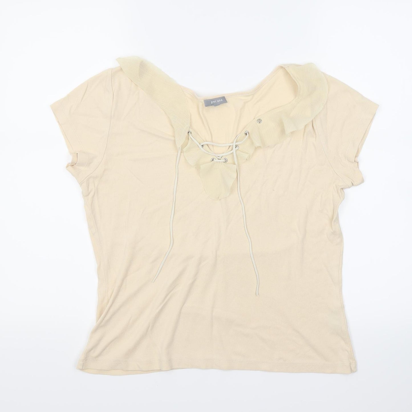 Per Una Womens Beige   Basic Polo Size 14