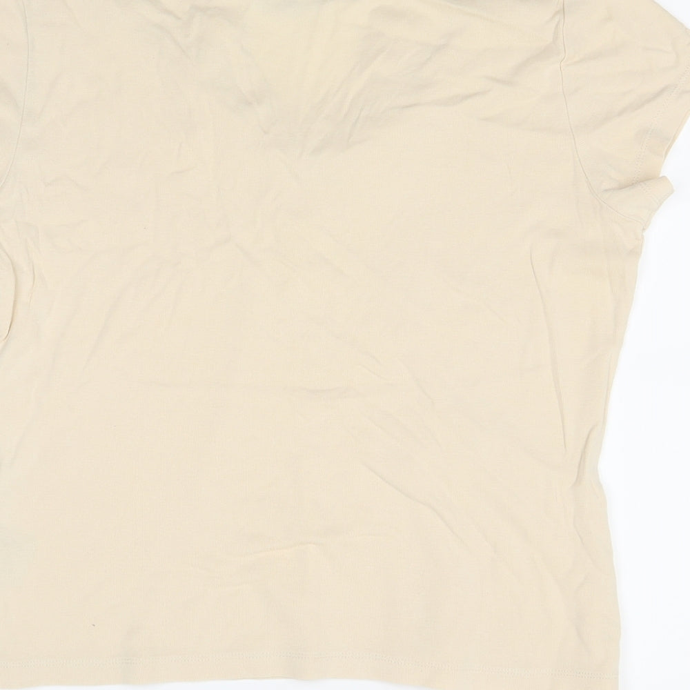 Per Una Womens Beige   Basic Polo Size 14