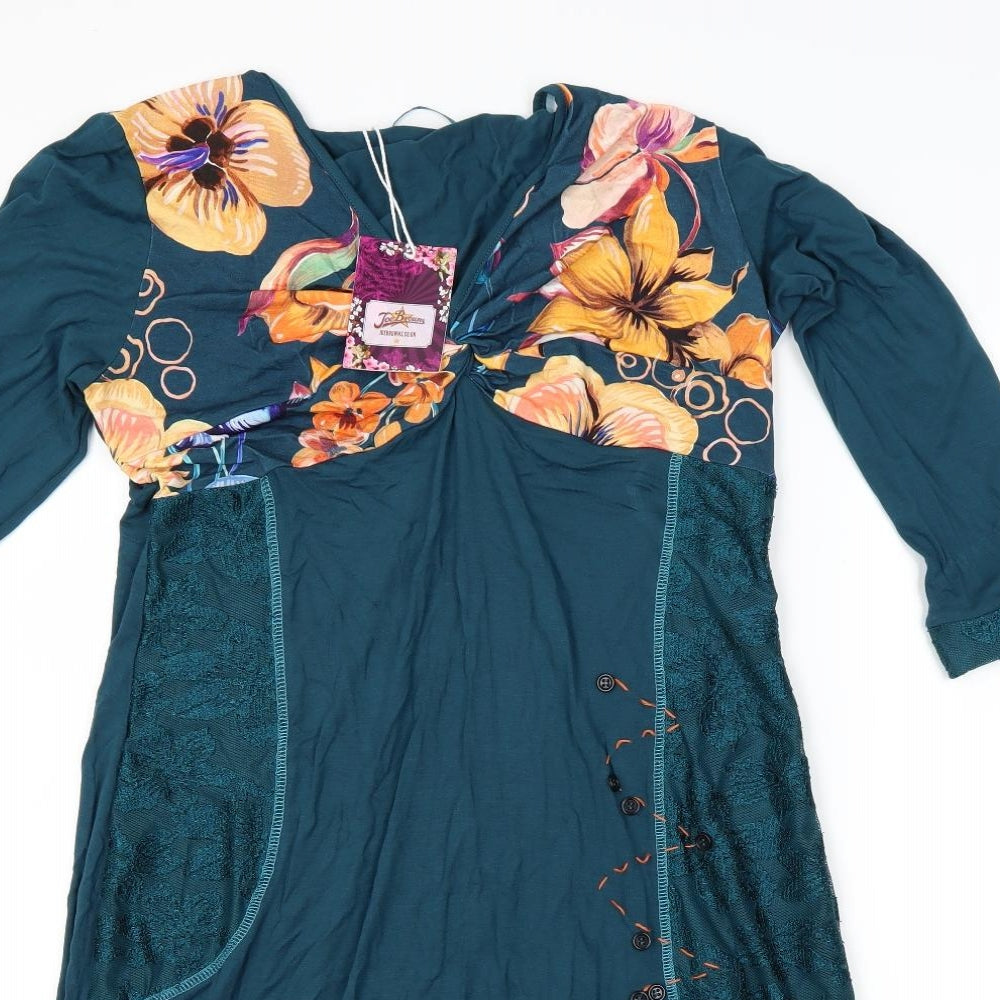 Joe Browns Womens Green Floral  A-Line  Size 14