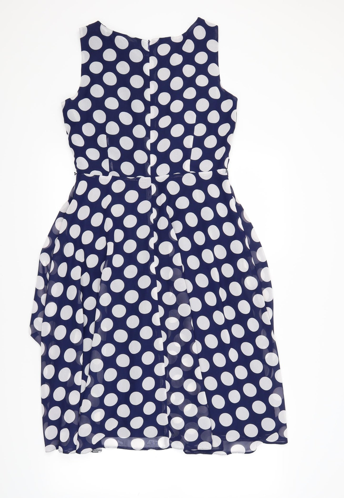 M&Co Womens Blue Polka Dot  Fit & Flare  Size 10