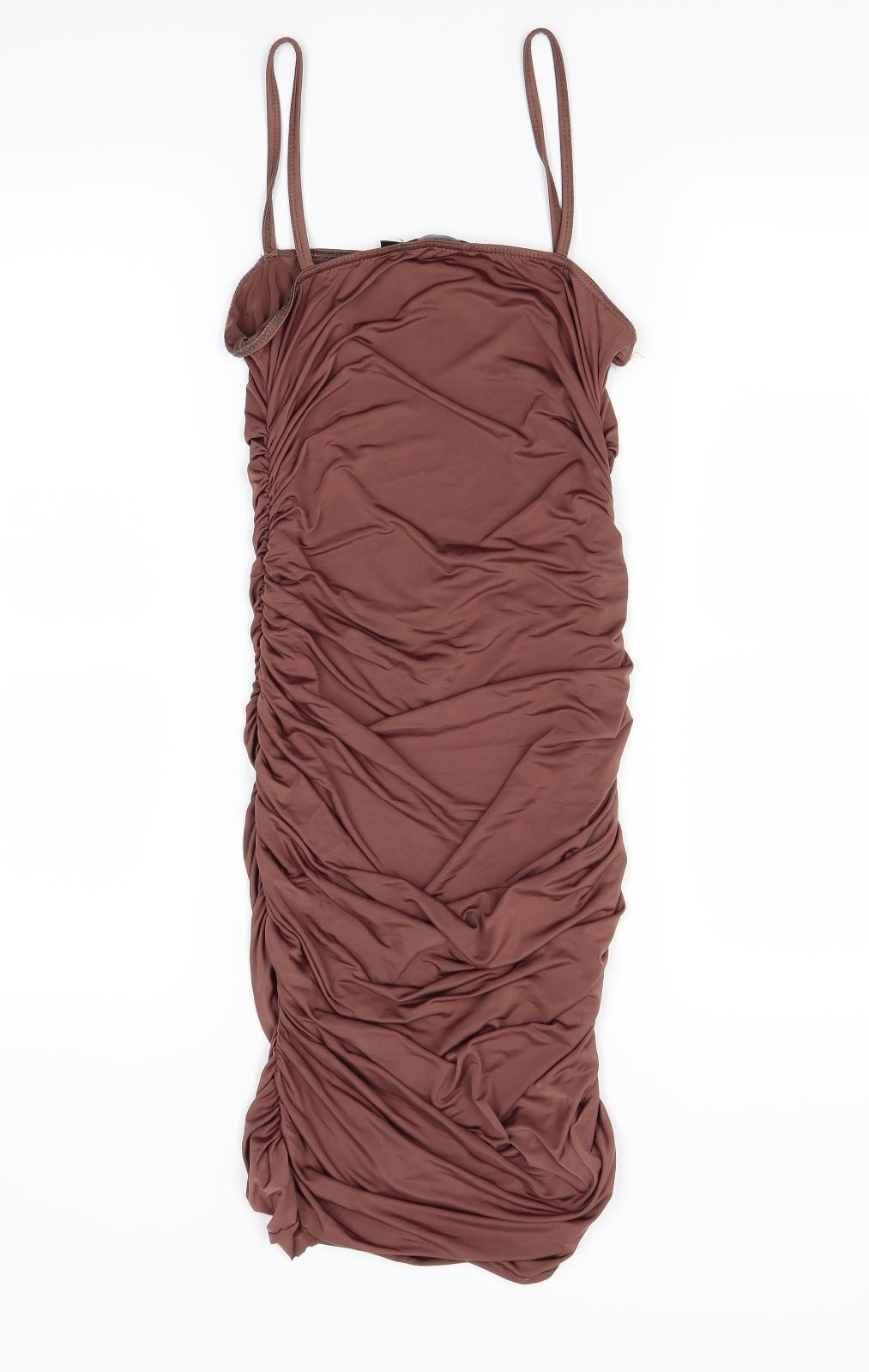 Boohoo Womens Brown   Slip Dress  Size 6