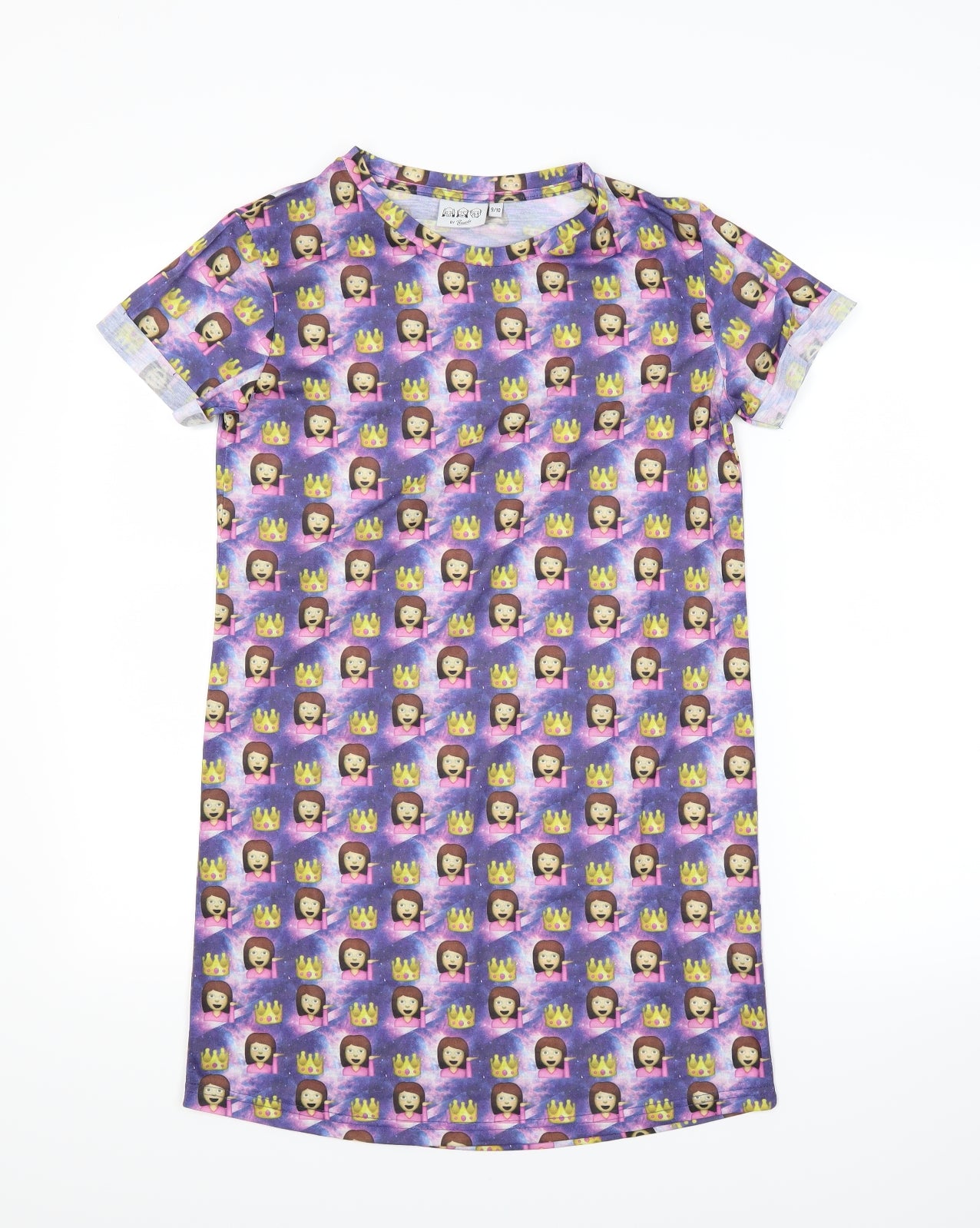 M&Co Girls Purple Solid  Top Nightshirt Size 9-10 Years