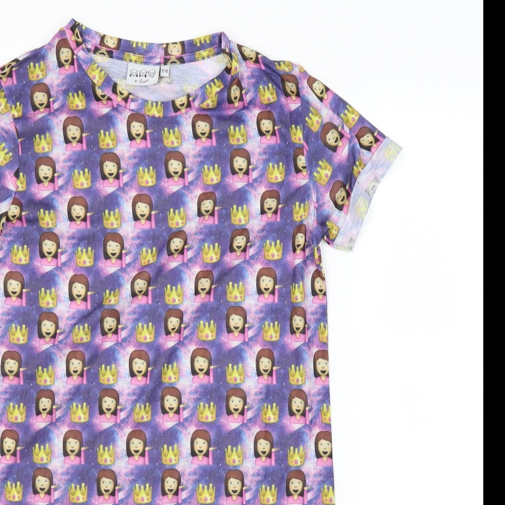 M&Co Girls Purple Solid  Top Nightshirt Size 9-10 Years