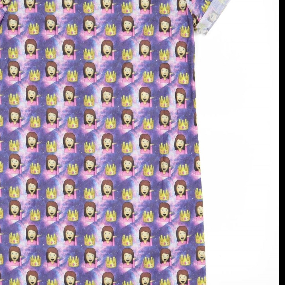 M&Co Girls Purple Solid  Top Nightshirt Size 9-10 Years