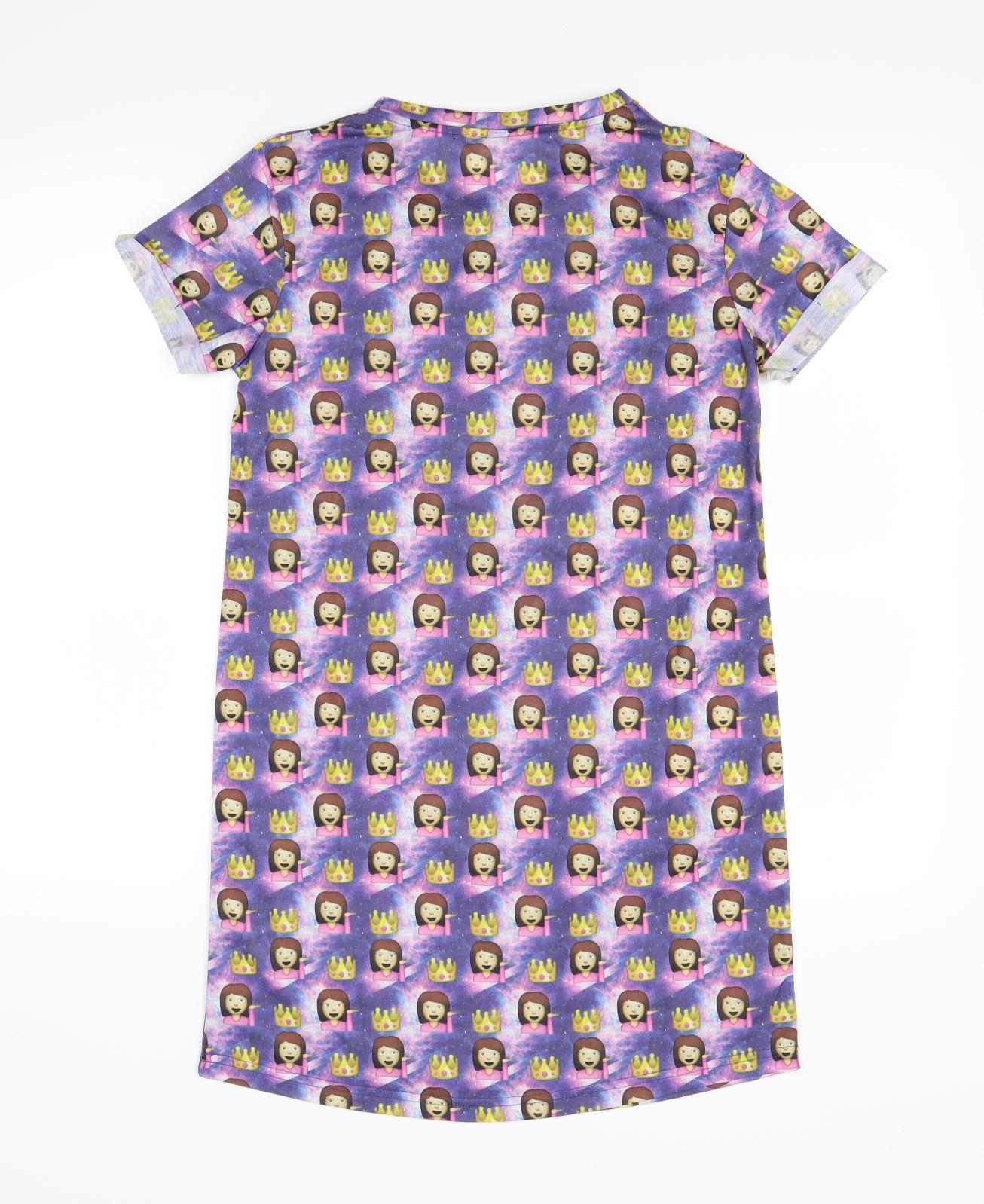 M&Co Girls Purple Solid  Top Nightshirt Size 9-10 Years