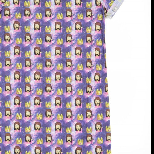 M&Co Girls Purple Solid  Top Nightshirt Size 9-10 Years