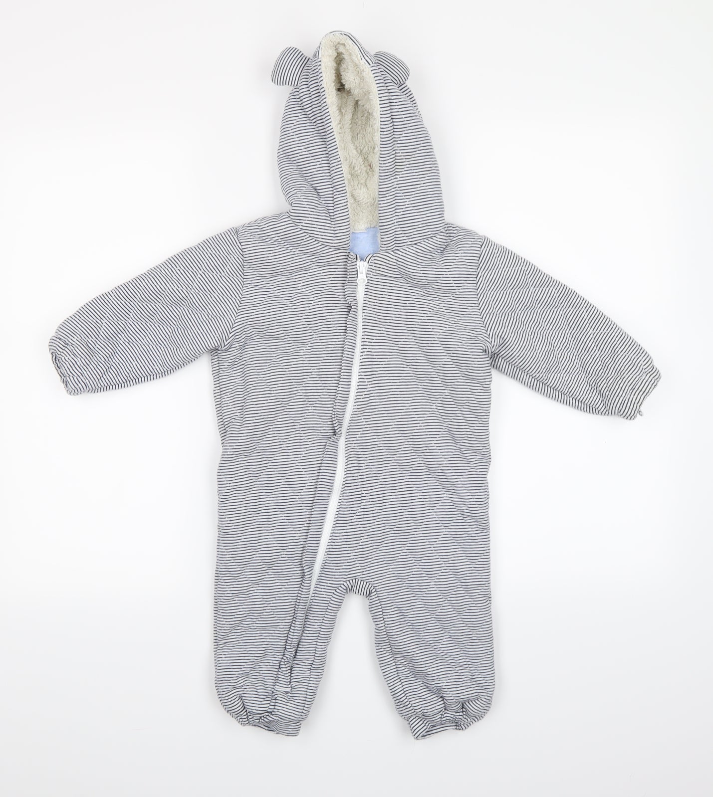 NEXT Boys Blue Striped  Babygrow One-Piece Size 12-18 Months