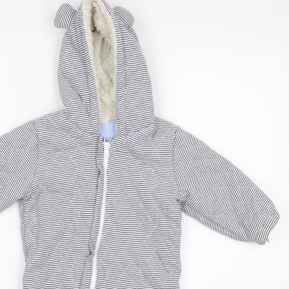 NEXT Boys Blue Striped  Babygrow One-Piece Size 12-18 Months