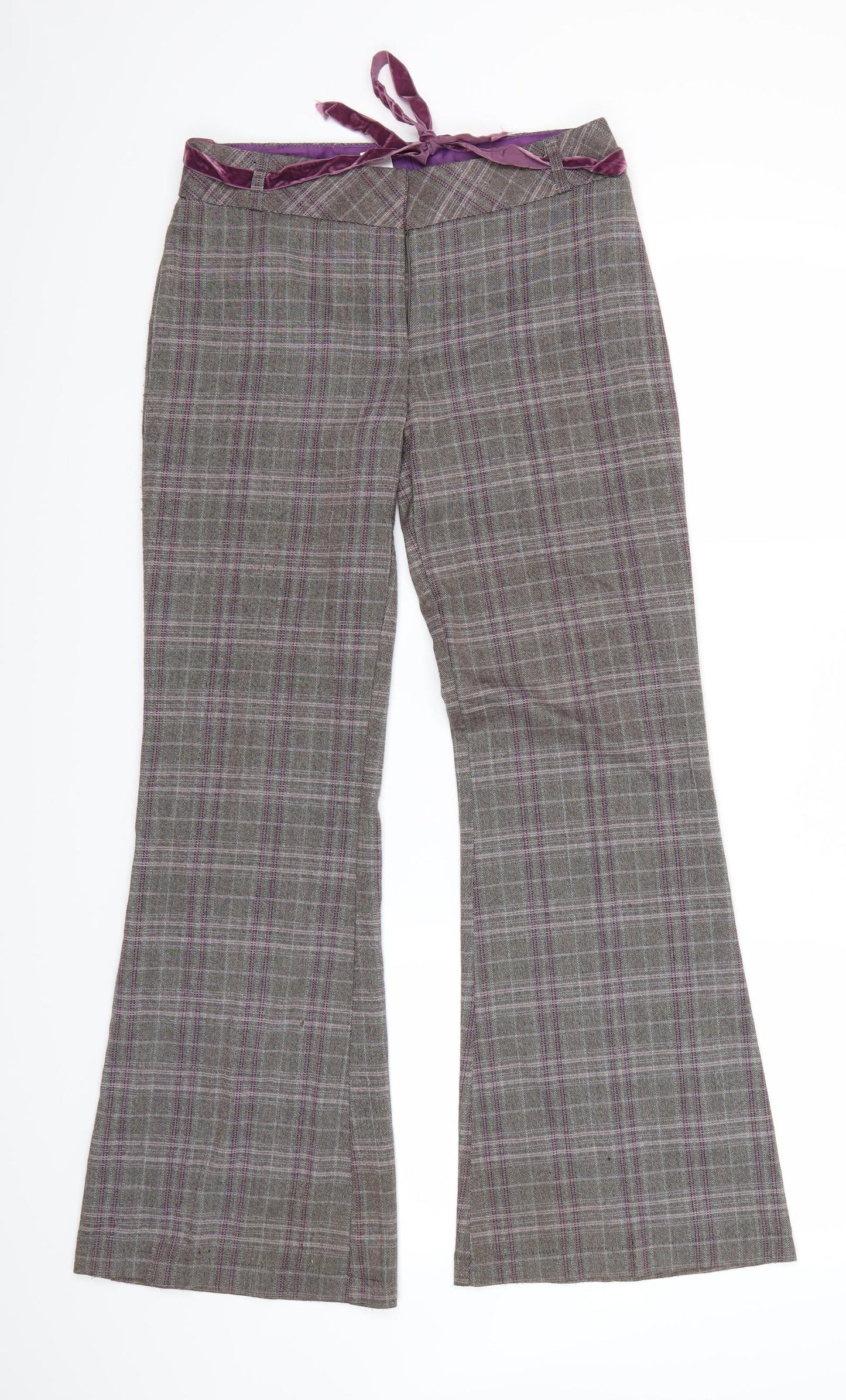 F&F Girls Grey Check   Trousers Size 12-13 Years