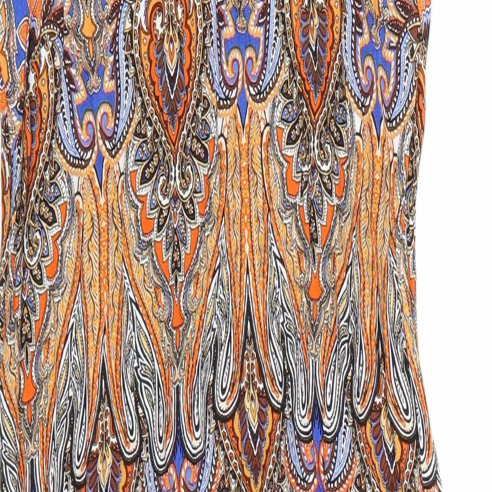 Wallis Womens Orange Paisley  A-Line  Size 12