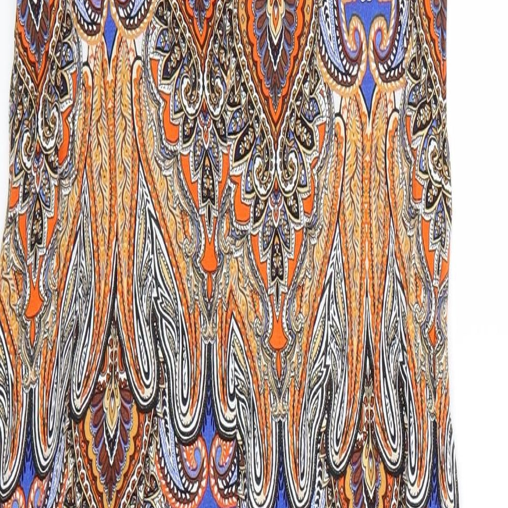 Wallis Womens Orange Paisley  A-Line  Size 12