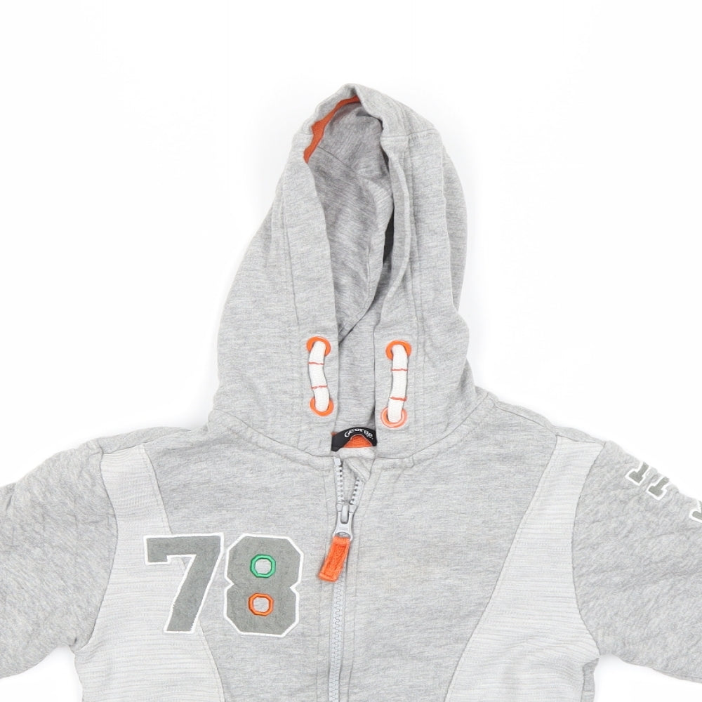 George Boys Grey   Full Zip Hoodie Size 4-5 Years
