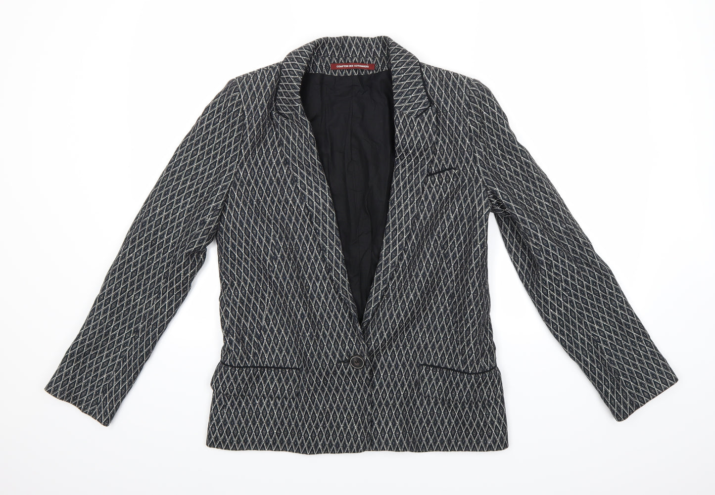 Comptoir des Cotonniers Womens Blue Geometric  Jacket  Size 10
