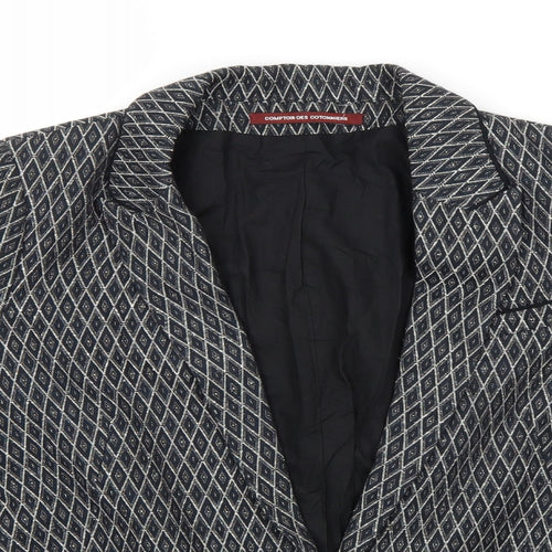 Comptoir des Cotonniers Womens Blue Geometric  Jacket  Size 10