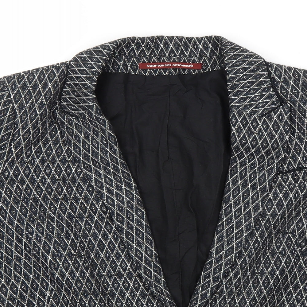 Comptoir des Cotonniers Womens Blue Geometric  Jacket  Size 10