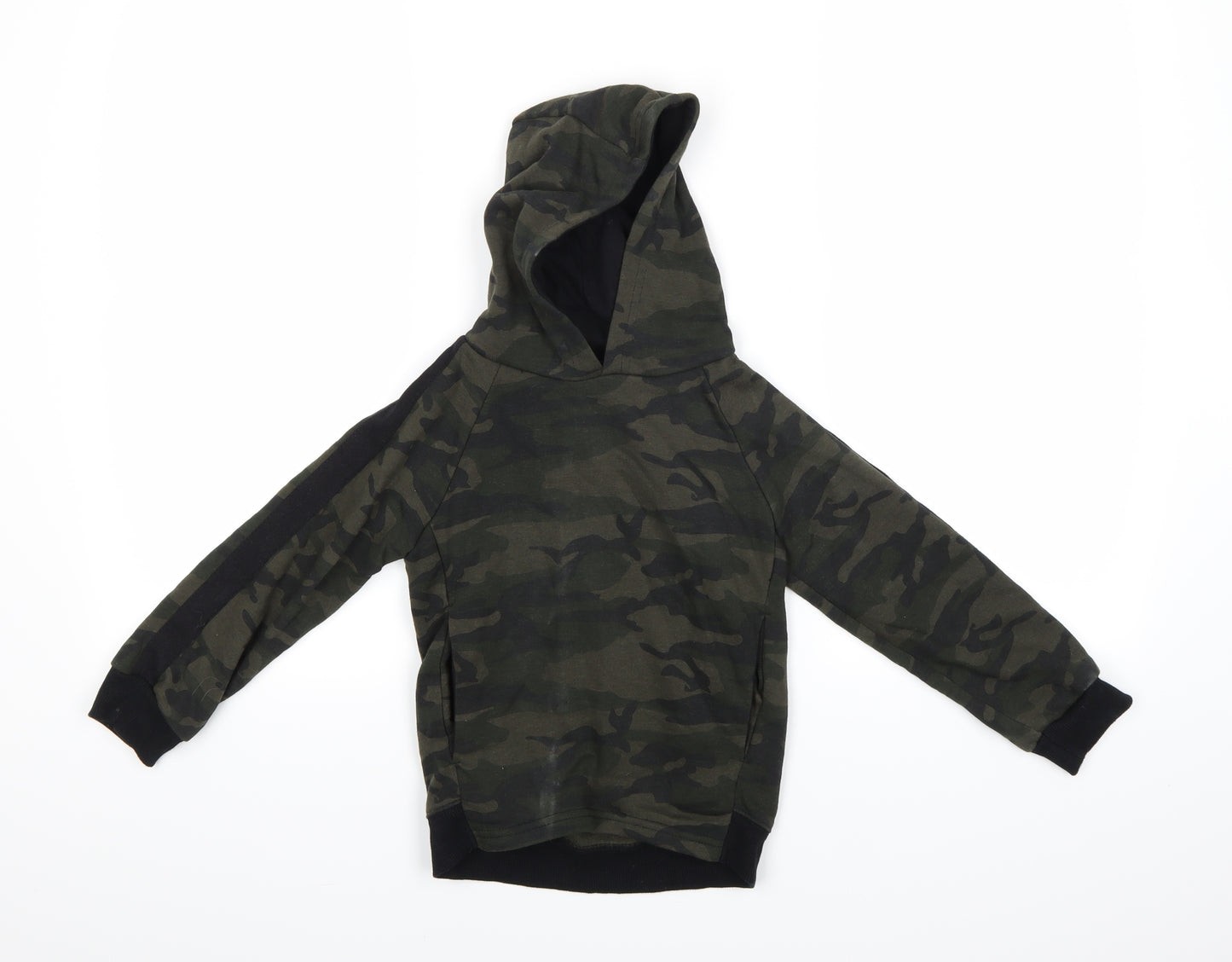 Primark Boys Green Camouflage  Pullover Hoodie Size 4-5 Years