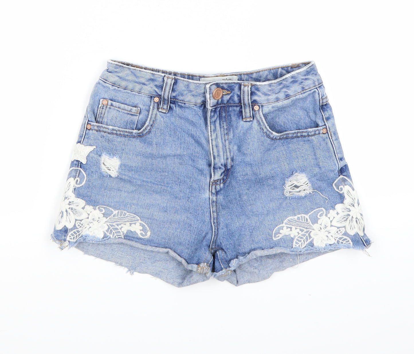 New Look Girls Blue  Denim Hot Pants Shorts Size 11 Years