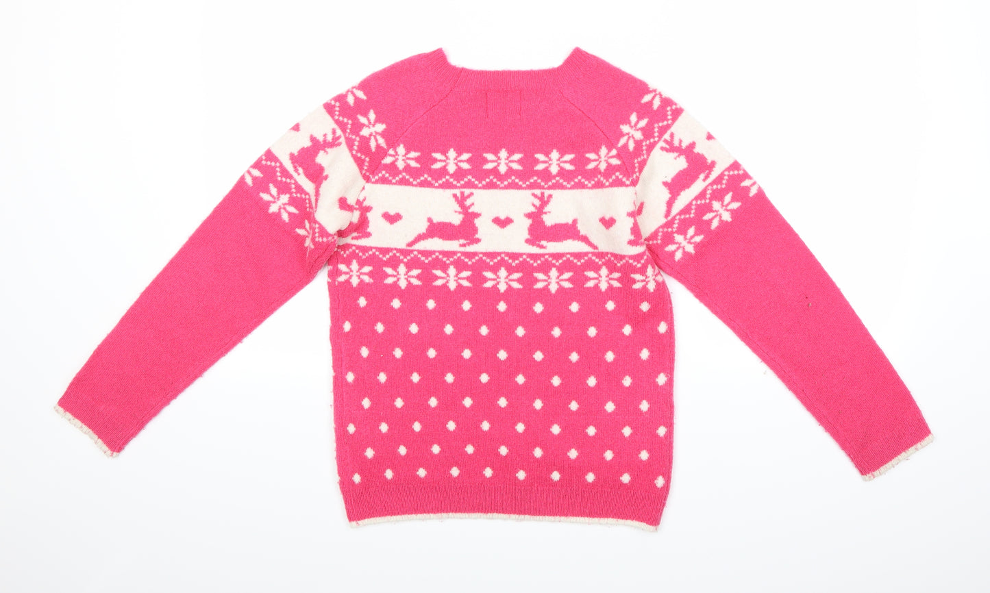 George Girls Pink  Knit Pullover Jumper Size 11-12 Years