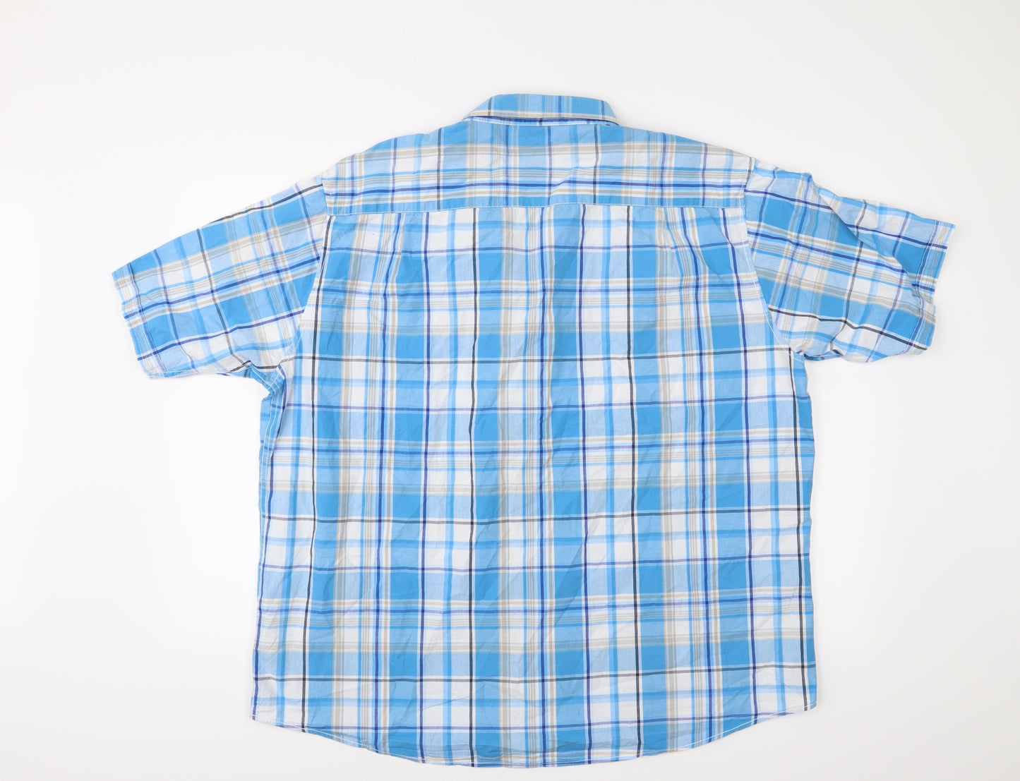 James Pringle Mens Blue Camouflage   Button-Up Size 2XL