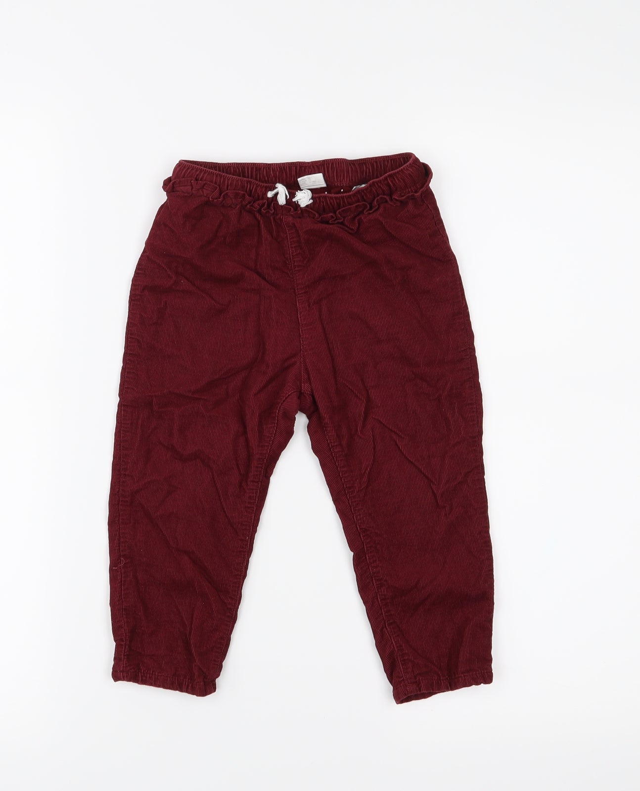 H&M Boys Red  Corduroy Jogger Trousers Size 18 Months