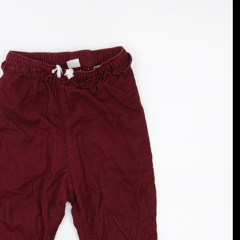 H&M Boys Red  Corduroy Jogger Trousers Size 18 Months