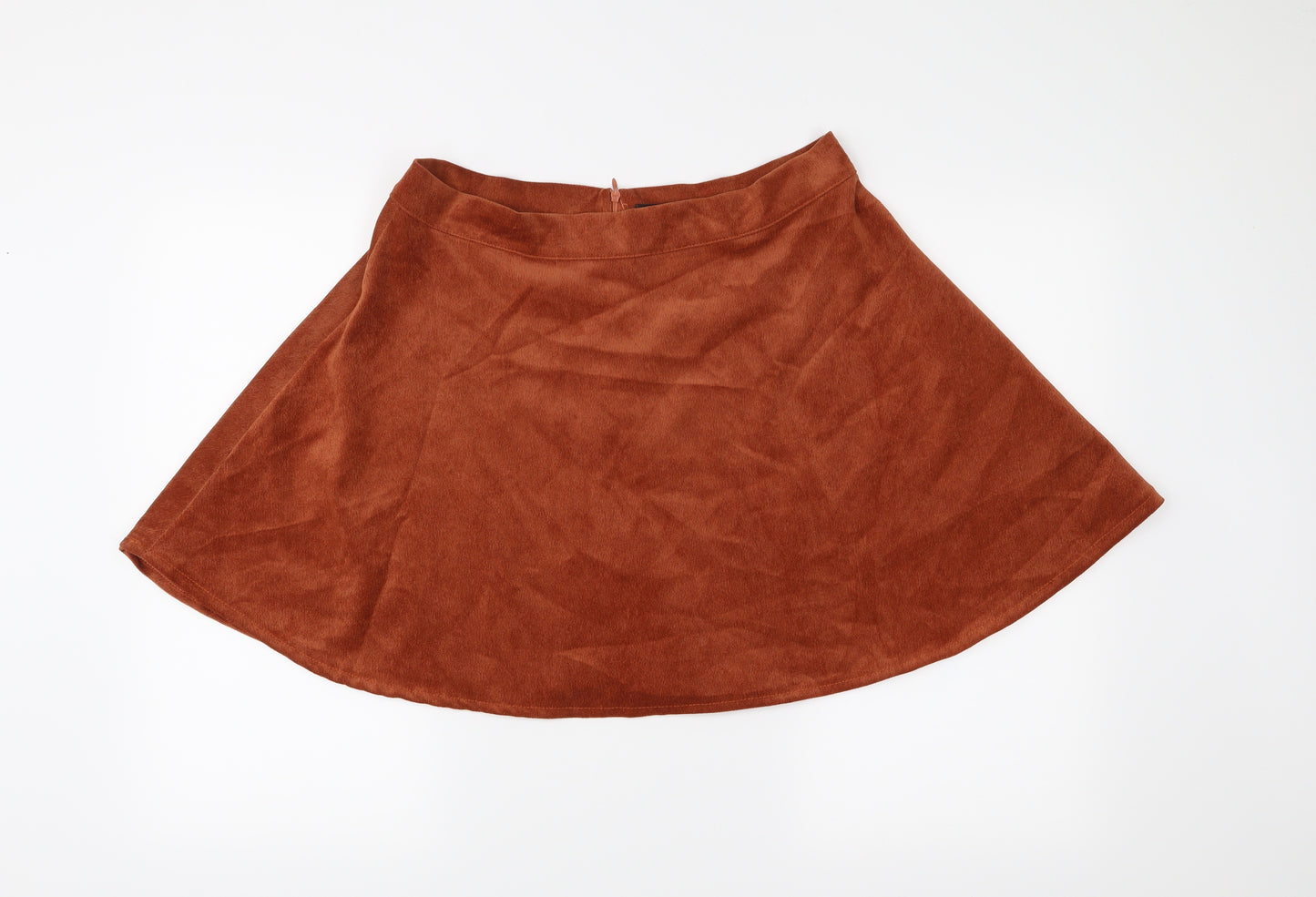 Boohoo Womens Orange   Skater Skirt Size 16